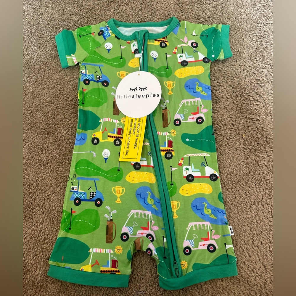 Little sleepies golf shortie romper